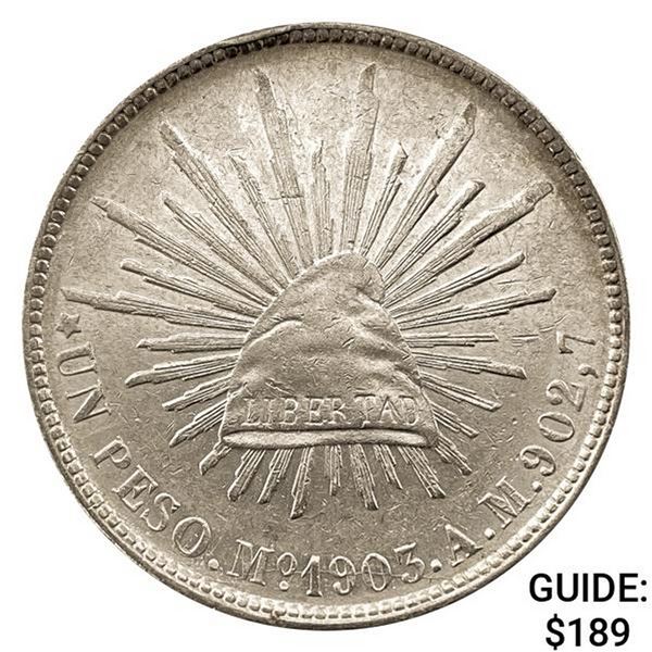 1903Mo AM Mexico Silver Peso CHOICE AU