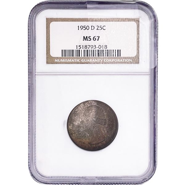 1950-D Washington Silver Quarter NGC MS67