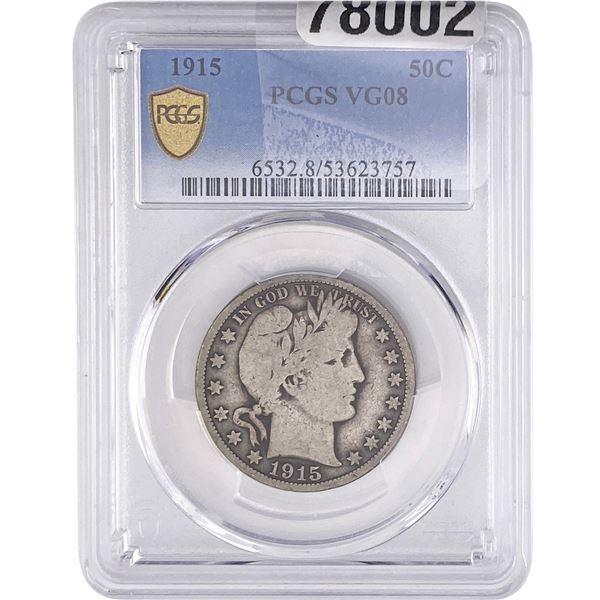 1915 Barber Half Dollar PCGS V08