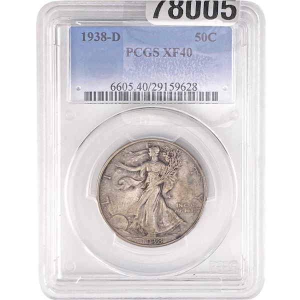 1938-D Walking Liberty Half Dollar PCGS XF40