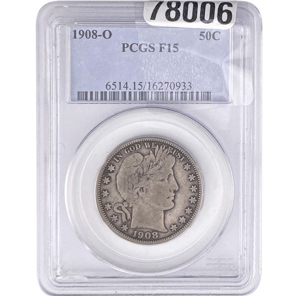 1908-O Barber Half Dollar PCGS F15