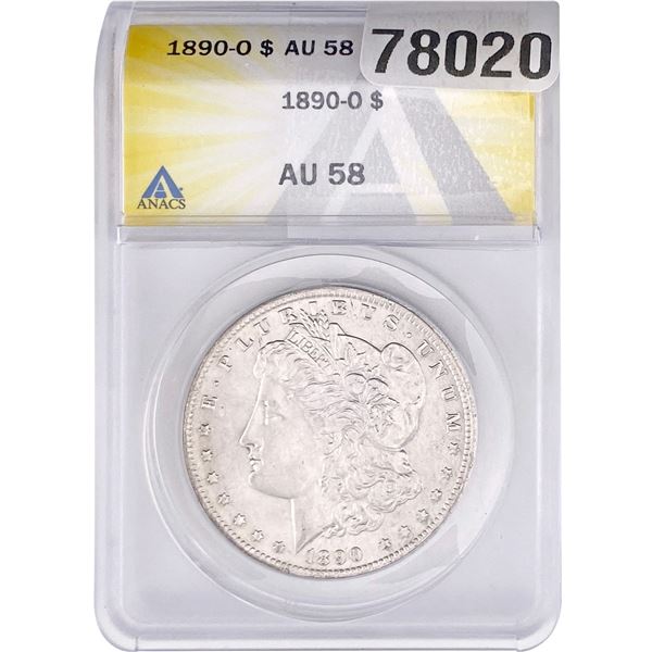 1890-O Morgan Silver Dollar ANACS AU58