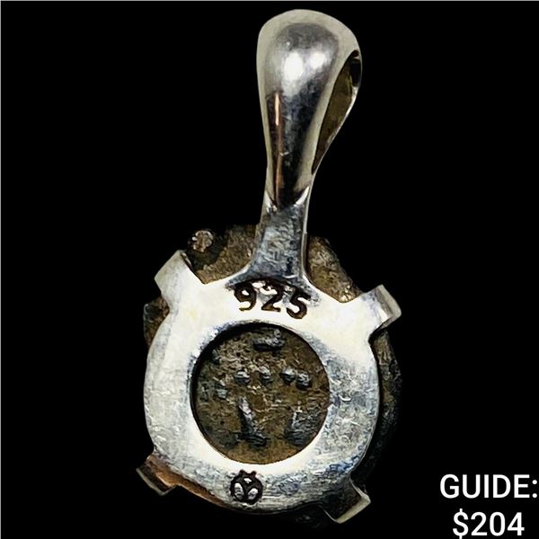 Widow's Mite in Silver Bezel NEARLY UNCIRCULATED