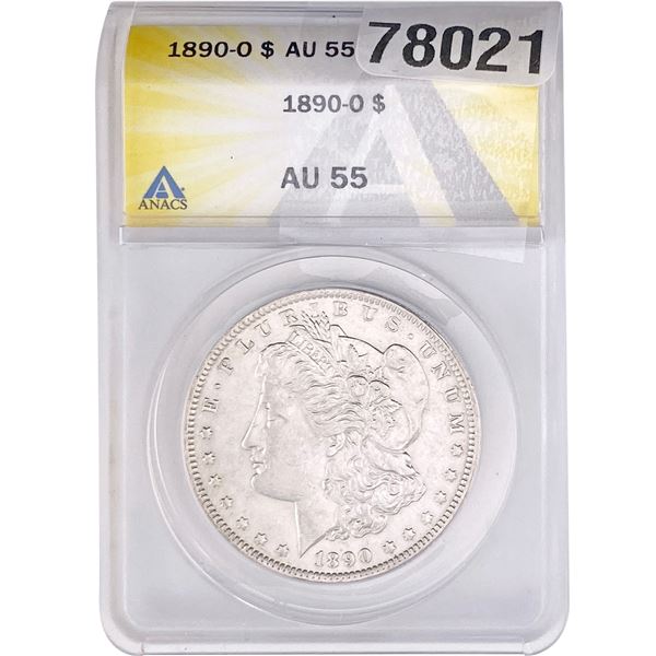 1890-O Morgan Silver Dollar ANACS AU55