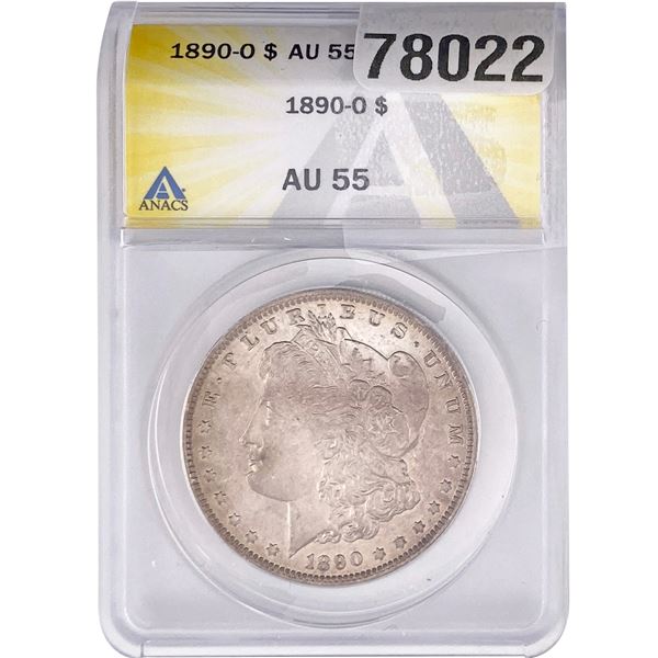 1890-O Morgan Silver Dollar ANACS AU55