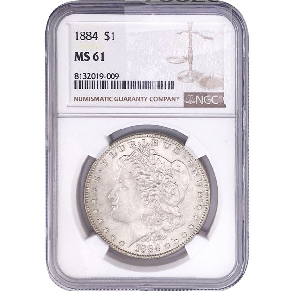 1884 Morgan Silver Dollar NGC MS61
