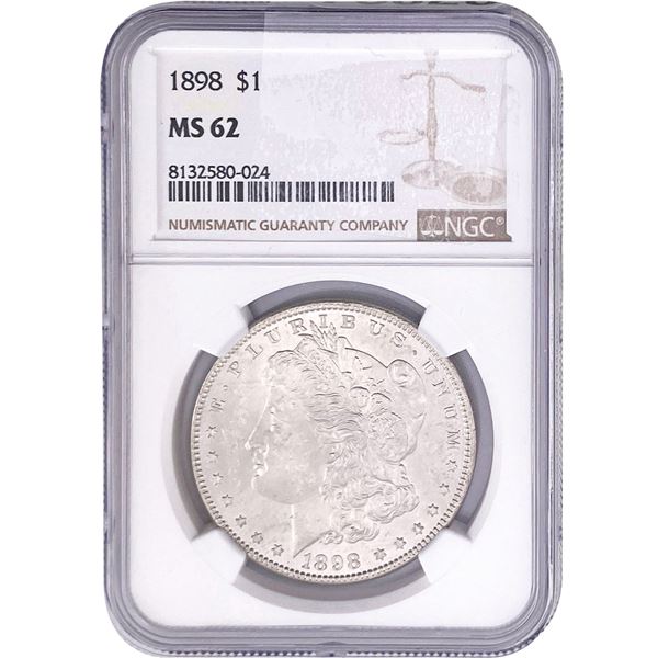 1898 Morgan Silver Dollar NGC MS62