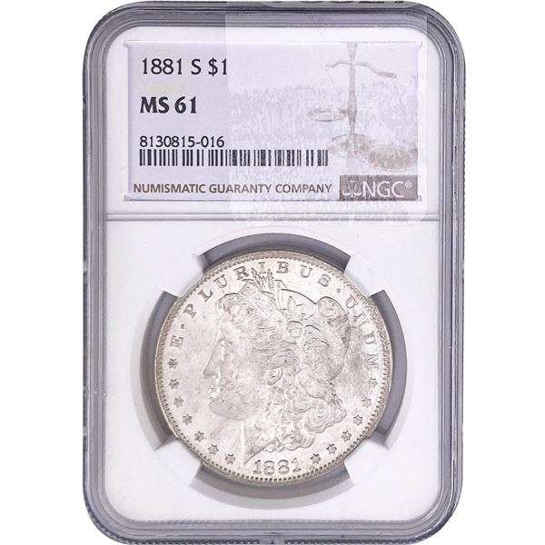 1881-S Morgan Silver Dollar NGC MS61