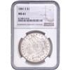 Image 1 : 1881-S Morgan Silver Dollar NGC MS61