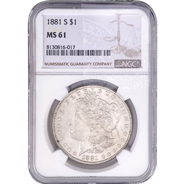 1881-S Morgan Silver Dollar NGC MS61