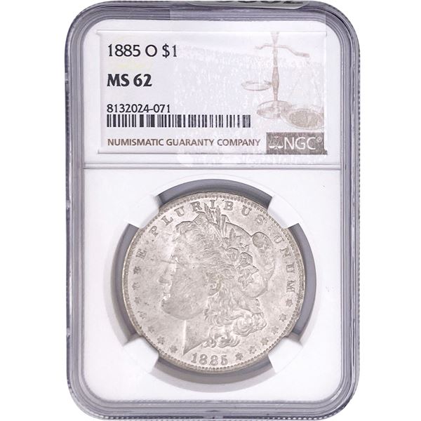 1885-O Morgan Silver Dollar NGC MS62