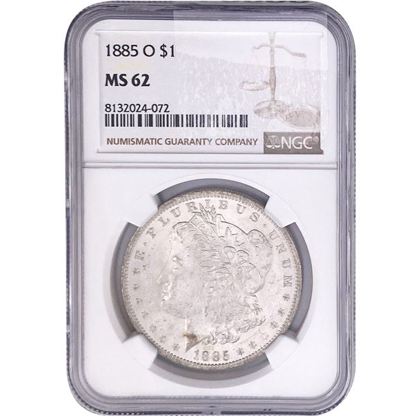 1885-O Morgan Silver Dollar NGC MS62