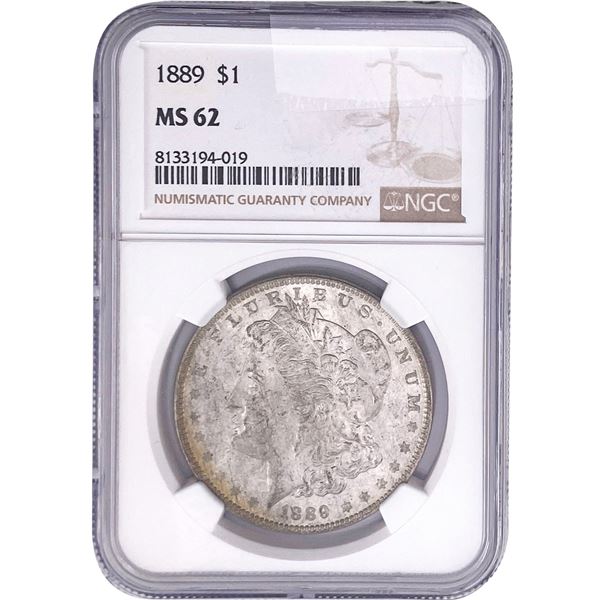 1889 Morgan Silver Dollar NGC MS62