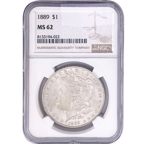1889 Morgan Silver Dollar NGC MS62
