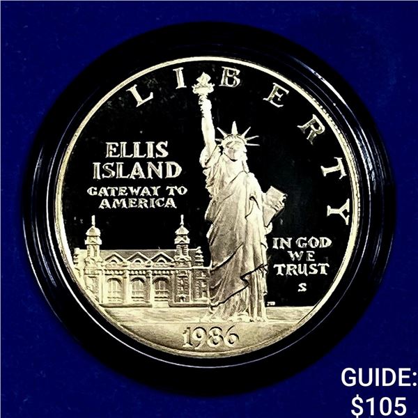 1986-S Ellis Island 100 Year Anniv. Silver Dollar