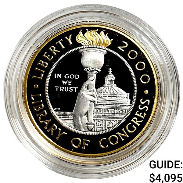 2000 Library of Congress Proof $10 Plat.&Gold Coin
