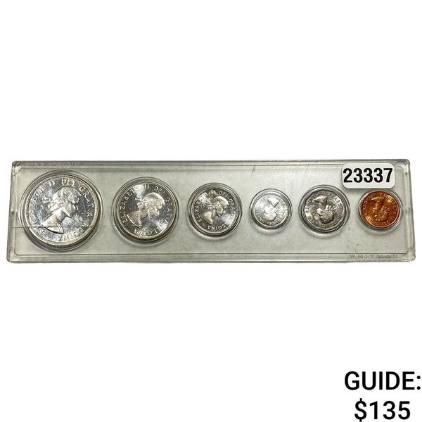 [6 Coins] 1960 Canada Type Coin Set 1C-$1