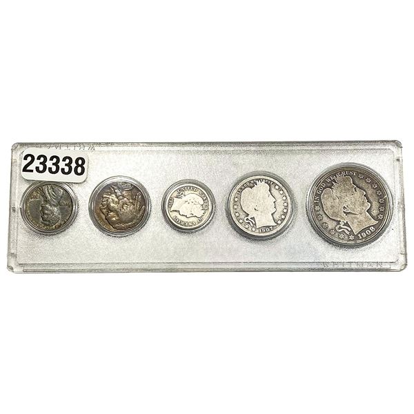 [5 Coins]1907-1943 U.S. Type Coin Set 1C-50C