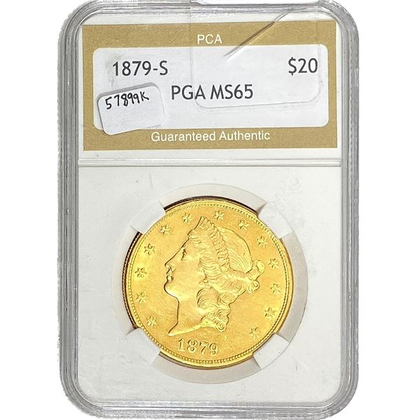 1879-S $20 Gold Double Eagle PGA MS65