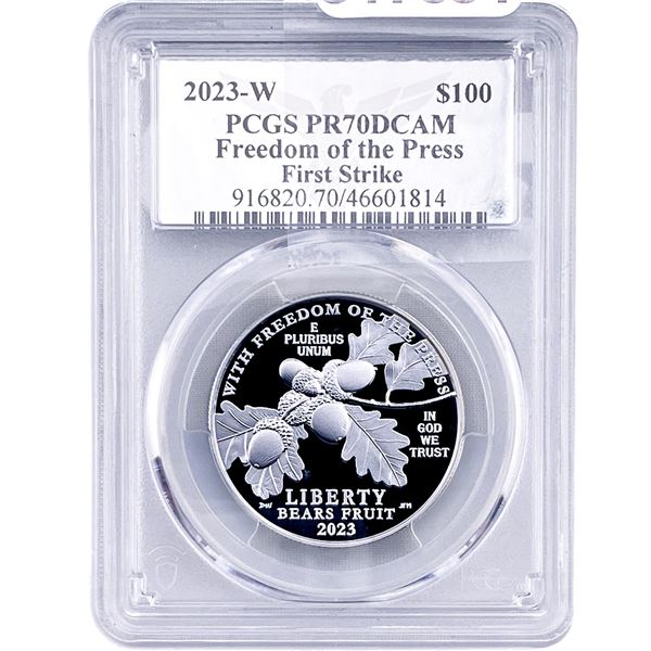 2023-W 1oz Platinum $100 PCGS PR70 Ultra Cameo