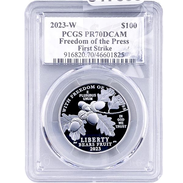 2023-W 1oz Platinum $100 PCGS PR70 Ultra Cameo