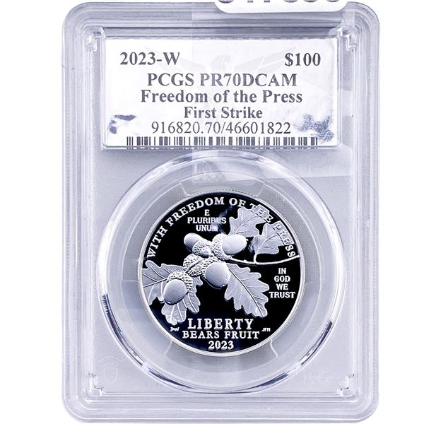 2023-W 1oz Platinum $100 PCGS PR70 Ultra Cameo