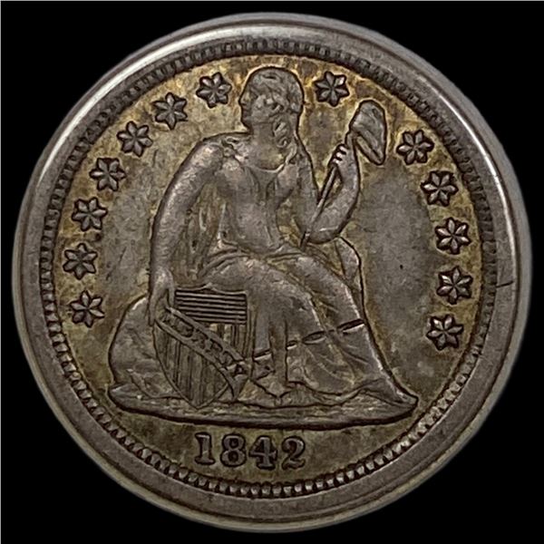 1842 Seated Liberty Dime NEARLY UNCIRCULATED