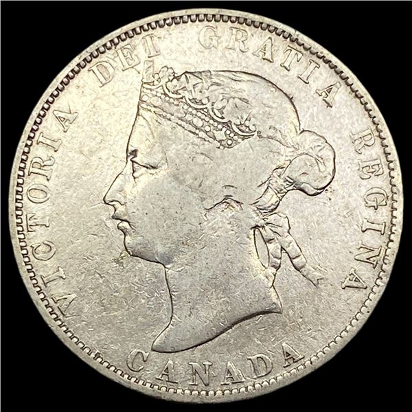 1872 Canada Silver 25 Cents NEARLY UNCIRCULATED