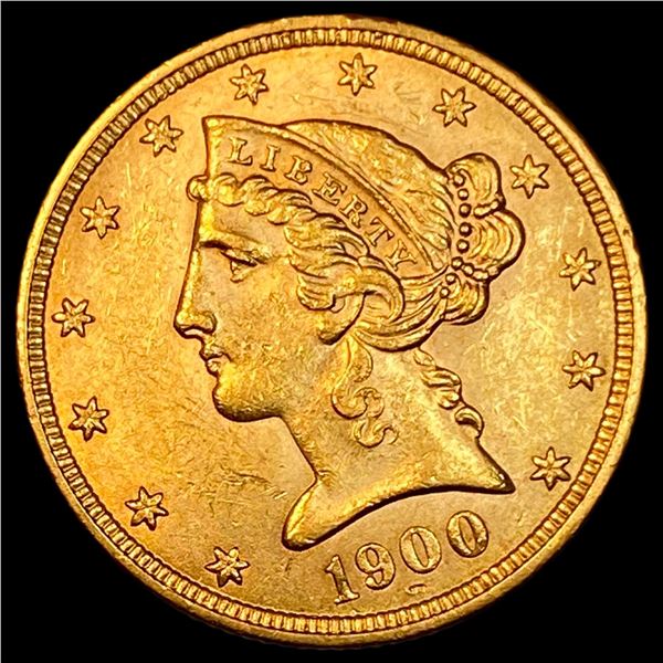 1900 Liberty Head Half Eagle $5 Gold CHOICE BU