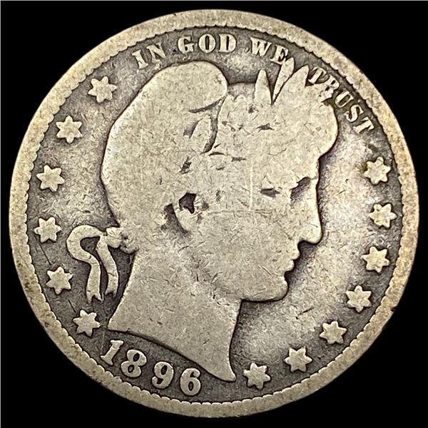 1896-O Silver Barber Quarter NICELY CIRCULATED