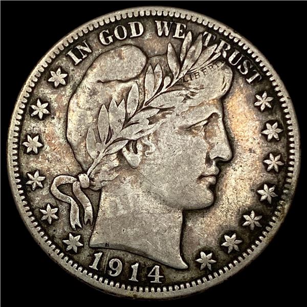1914-S Silver Barber Half Dollar NEARLY UNCIRCULATED