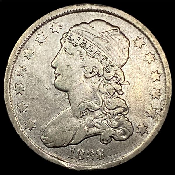 1838 Capped Bust Silver Quarter NEARLY UNCIRCULATED