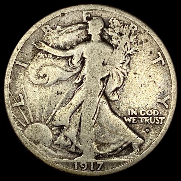 1917-S Silver Walking Liberty Half Dollar LIGHTLY CIRCULATED