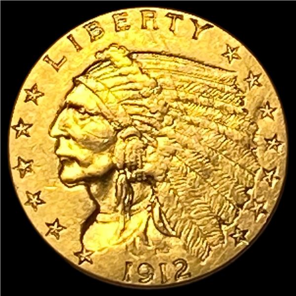 1912 Indian Head Gold $2.5 Quarter Eagle CHOICE AU