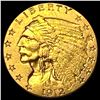 Image 1 : 1912 Indian Head Gold $2.5 Quarter Eagle CHOICE AU