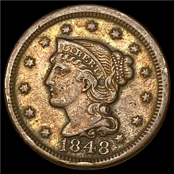 1848 Braided Hair Large Cent NEARLY UNCIRCULATED