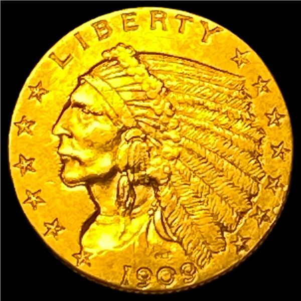 1909 Indian Head $2.50 Gold Quarter Eagle UNCIRCULATED