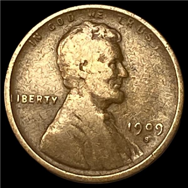 1909-S Lincoln Wheat Cent LIGHTLY CIRCULATED