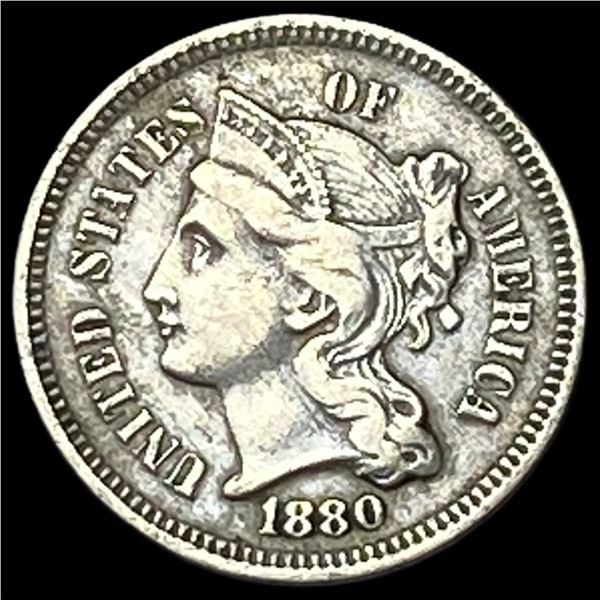 1880 Nickel Three-Cent Piece CLOSELY UNCIRCULATED