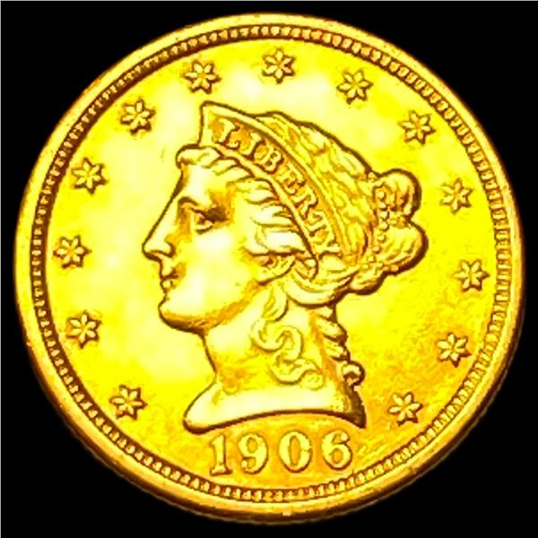 1906 Liberty Head Gold Quarter Eagle $2.50 CHOICE AU