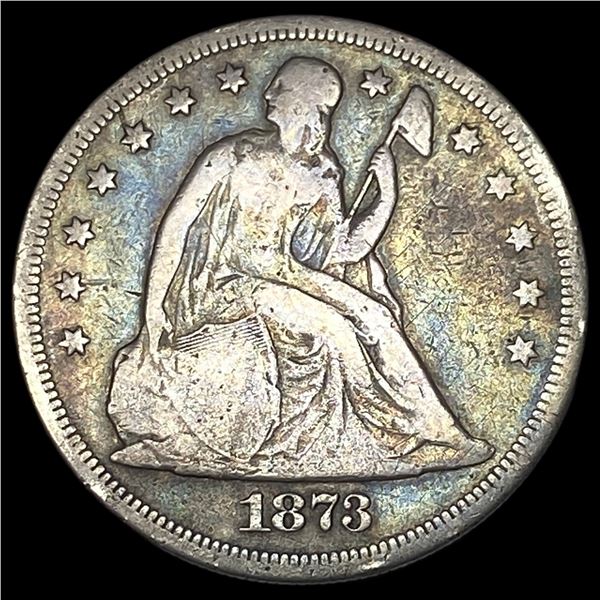 1873-S Silver Seated Liberty Dollar ABOUT UNCIRCULATED