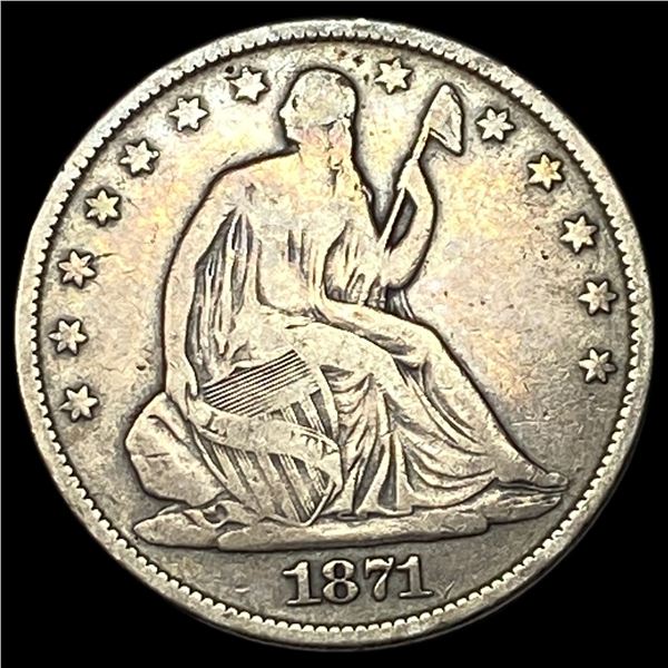 1871-S Silver Half Dollar LIGHTLY CIRCULATED