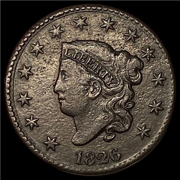 1826 Coronet Head Large Cent ABOUT UNCIRCULATED