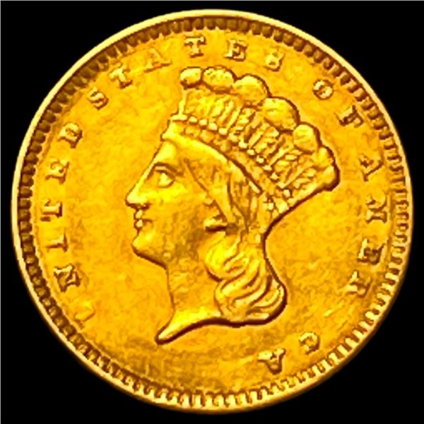 1857 Gold $1 Indian Head Type 3 CHOICE AU
