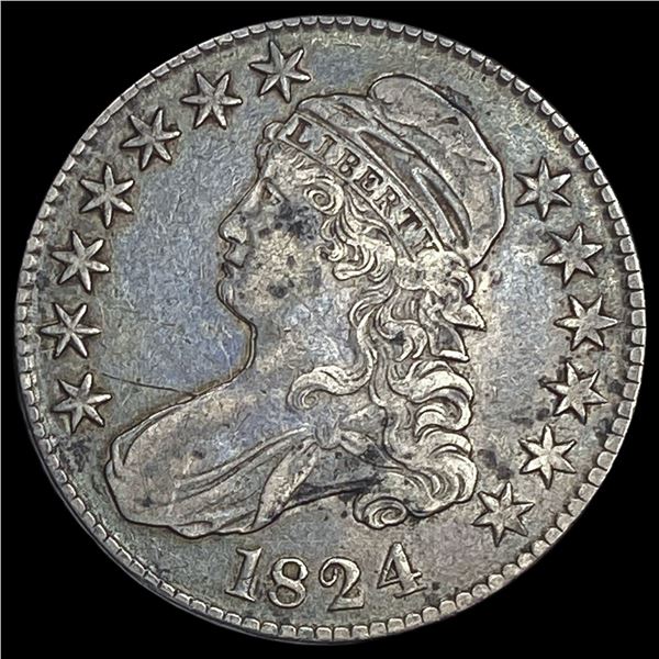 1824 Capped Bust Half Dollar ABOUT UNCIRCULATED