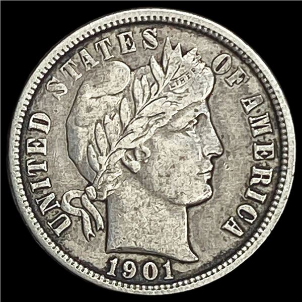 1901-O Silver Barber Dime NEARLY UNCIRCULATED