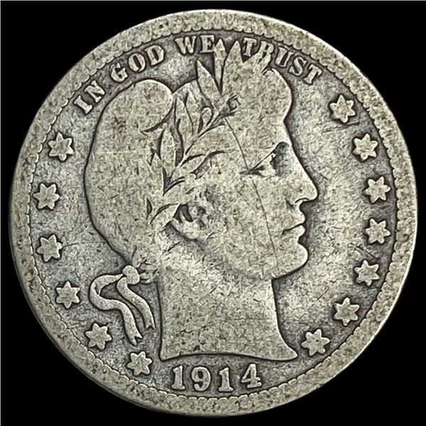 1914 Barber Silver Quarter LIGHTLY CIRCULATED