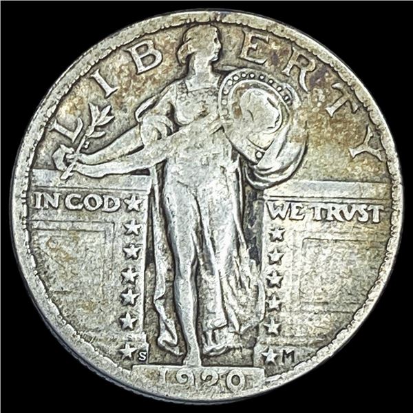 1920-S Silver Standing Liberty Quarter NEARLY UNCIRCULATED
