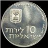 Image 1 : 1971 Israel 10 Lirot Silver Coin UNCIRCULATED