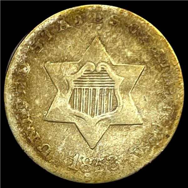 1853 Silver Three-Cent Piece NEARLY UNCIRCULATED